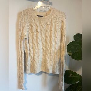 GAP Wool Ivory Cable Knit Sweater